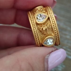 Elizabeth Arden Gold Ring with Silver Accents
